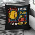 Women's Girls Softball Play Like A Girl Comic Book Pop Art Pillowcase Women's Girls Softball Play Like A Girl Comic Book Pop Art Pillowcase