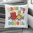 Back To School Checkered Book Pencil Groovy Teacher Student Pillowcase