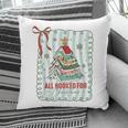 All Booked For Christmas Book Xmas Tree Coquette Bow Lights Pillowcase