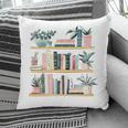 Bookshelves With Books & Plants Premium Pillowcase