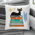 Cat And Books Retro Midcentury Mid Century Aesthetic Pillowcase