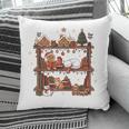 Christmas Cats Bookshelf Gingerbread Pillowcase