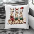 Christmas Three Llamas Reading Reading Books Llama Lover Pillowcase