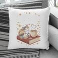 Coffee Cats & Books Cute Cat Book Lover Reading Pillowcase Coffee Cats & Books Cute Cat Book Lover Reading Pillowcase
