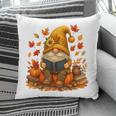 Cute Autumn Gnome Reading Pumpkin Book Lover Pillowcase