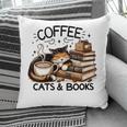 Cute Coffee Cats Books Lover Idea Women Men Kids Pillowcase Cute Coffee Cats Books Lover Idea Women Men Kids Pillowcase