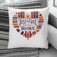 Cute Just A Girl Who Loves Books Heart Shape Reader Pillowcase