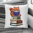 Cute Kawaii Kids Reading Books Glasses Red Panda Lover Pillowcase
