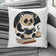 Cute Panda Reading Book Under Moon Bookworm Coffee Lover Pillowcase