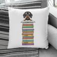 Cute Wiener Dog Dachshund Reading On Pile Of Books Pillowcase Cute Wiener Dog Dachshund Reading On Pile Of Books Pillowcase