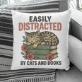 Easily Distracted By Cats And Books Vintage Pillowcase Easily Distracted By Cats And Books Vintage Pillowcase