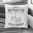Easily Distracted By Cats And Books For Women Pillowcase