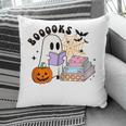 Ghost Reading Halloween Women Teacher Book Lover Pillowcase