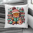 Gingerbread Reading Book Lovers Christmas Bookworm Librarian Premium Pillowcase