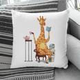 Giraffe Reading Tea Books Coffee Book Lover Graphic Pillowcase