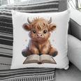 Highland Cow Reading Book Bookworm Pillowcase