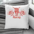 Horny Bull Romance Reader Shirt Spicy Books Bull Pun Pillowcase