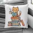 Kawaii Cat Coffee Books Teacher Men Women Girls Kids Pillowcase