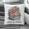 Leer ES Poder Cute Floral Spanish Teacher Book Reading Pillowcase
