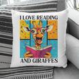 Love Reading And Giraffes Cute Giraffe Reading Book Lovers Pillowcase