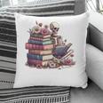 Reading A Book Per Day Keeps Reality Away Skeleton Books Pillowcase