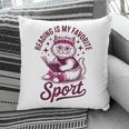 Reading Is My Favorite Sport Cat And Book Lover Women Pillowcase