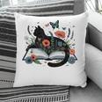 Retro Cute Cat Floral Book Librarian Vintage Floral Cat Book Pillowcase