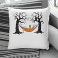 Skeleton Reading Book In Hammock Halloween Reader Pillowcase