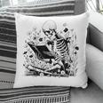 Skeleton Skull Halloween Book Reading Books Lover Teacher Pillowcase