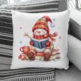 Snowman Reading Books Lovers Christmas Librarian Bookworm Pillowcase