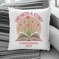 Unearth a Story 2026 Summer Reading Program Flowers Book Premium Tri-Blend Pillowcase