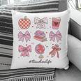 Valentine Teacher Cute Bows Apple Globe Pencil Books Art Pillowcase