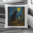 Van Gogh Starry Night Art Cat And Book Lovers Premium Tri-Blend Pillowcase Van Gogh Starry Night Art Cat And Book Lovers Premium Tri-Blend Pillowcase