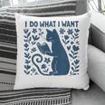 I Do What I Want Cat Reading Book Boho Flowers Vintage Pillowcase