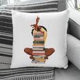 Woman And Books Stack Afro Girl Book Lover Pillowcase