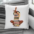 Woman And Books Stack Afro Girl Book Lover Premium Tri-Blend Pillowcase