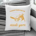 Woman Survives On Books Yarn Knitting Crochet Premium Tri-Blend Pillowcase