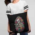 Book Lover Skeleton Reading With Dia De Los Muertos Flowers Pillowcase