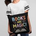 Books Are Magic Whimsical Retro Bookworm Pillowcase