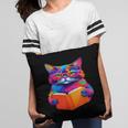 Cat Book Shirt Colorful Cat Reading Book Pillowcase