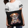 Cute Dog Puppy English Bulldog Reading Book Pillowcase