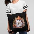 Cute Ghost Drinking Coffee Halloween Reading Book Retro Pillowcase