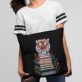Cute Tiger With Book Floral Bookworm Librarian Book Lover Pillowcase