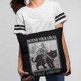 Defend Your Local Library Knight Cat Rider Book Lover Pillowcase