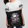 Psychological Thriller Reader Fan Skull Flowers Books Pillowcase