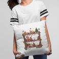 Christmas Cats Bookshelf Gingerbread Pillowcase