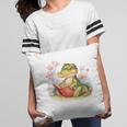 Crocodile Reading Book Watercolor Flowers Kids Pillowcase