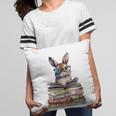 Cute Reading Bunny With Glasses Books Bookworm Reader Book Premium Tri-Blend Pillowcase
