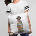 Cute Wiener Dog Dachshund Reading On Pile Of Books Pillowcase Cute Wiener Dog Dachshund Reading On Pile Of Books Pillowcase