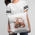 Fox And Book Lover Graphic For Women And Spring Pink Flower Pillowcase